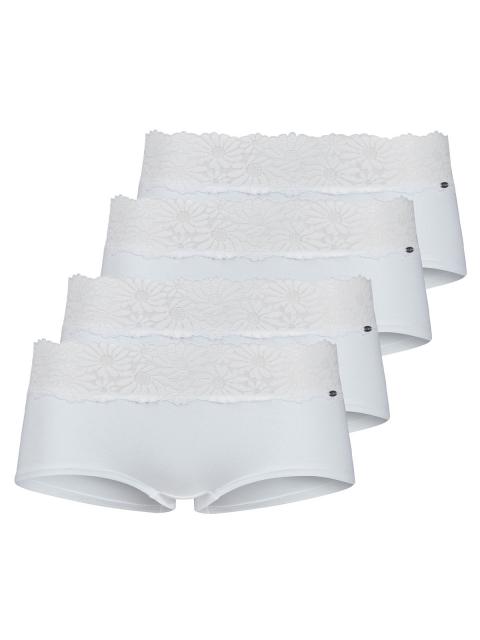 Skiny 4er Pack Damen Pant CottonLace Essentials 080604 Gr. 38 in white