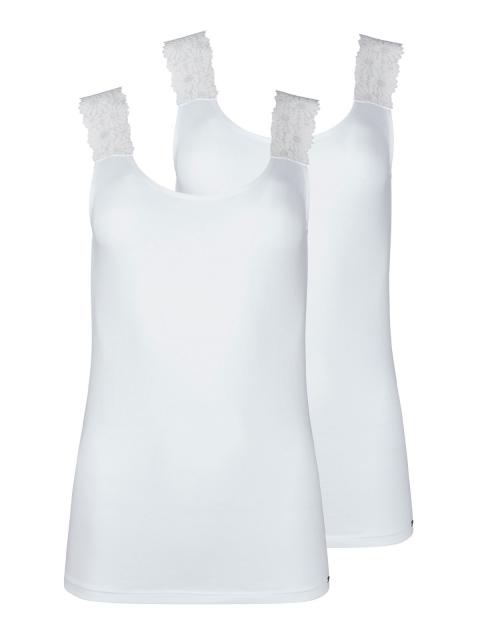 Skiny 2er Pack Damen Tank Top CottonLace Essentials 080601 Gr. 36 in white white | 36
