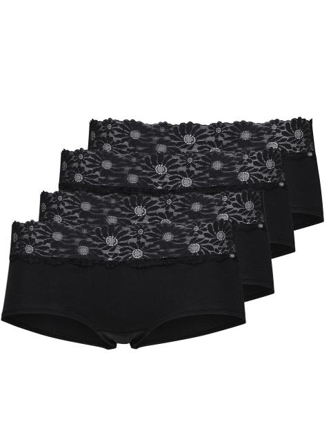 Skiny 4er Pack Damen Pant CottonLace Essentials 080604 Gr. 38 in black black | 38