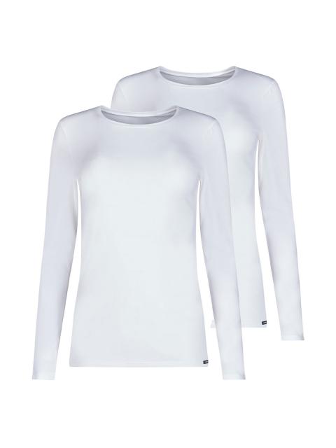 Skiny 2er Pack Damen Shirt langarm Cotton Essentials 080786 Gr. 44 in white white | 44