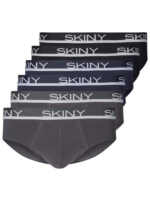 Skiny 6er Pack Herren Brasil Slip Cotton Multipack 086839 Gr. S in greyblueblack selection greyblueblack selection | S