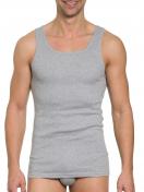 Haasis Bodywear 2er Pack Herren Unterhemd Bio-Cotton 77203011 Gr. L in grau-meliert 2