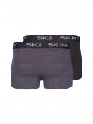 Skiny Herren Pant 2er Pack Cotton Multipack 086487 Gr. L in anthracite stripe selection 2