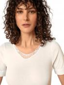 Huber Damen Shirt kurzarm Cotton Embroidery 015030 Gr. 48 in white 2