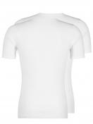 Huber Herren Shirt kurzarm 2er Pack Cotton 2 Pack Double Rib 112144 Gr. L in white 2