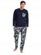 Kumpf Body Fashion Pyjama Rundhals ORGANIC 99976922 Gr. S/48 in navy-dschungel 2