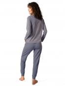 Huber Damen Pyjama lang hautnah Night Basic Selection 019019 Gr. 42 in denim stripes 3